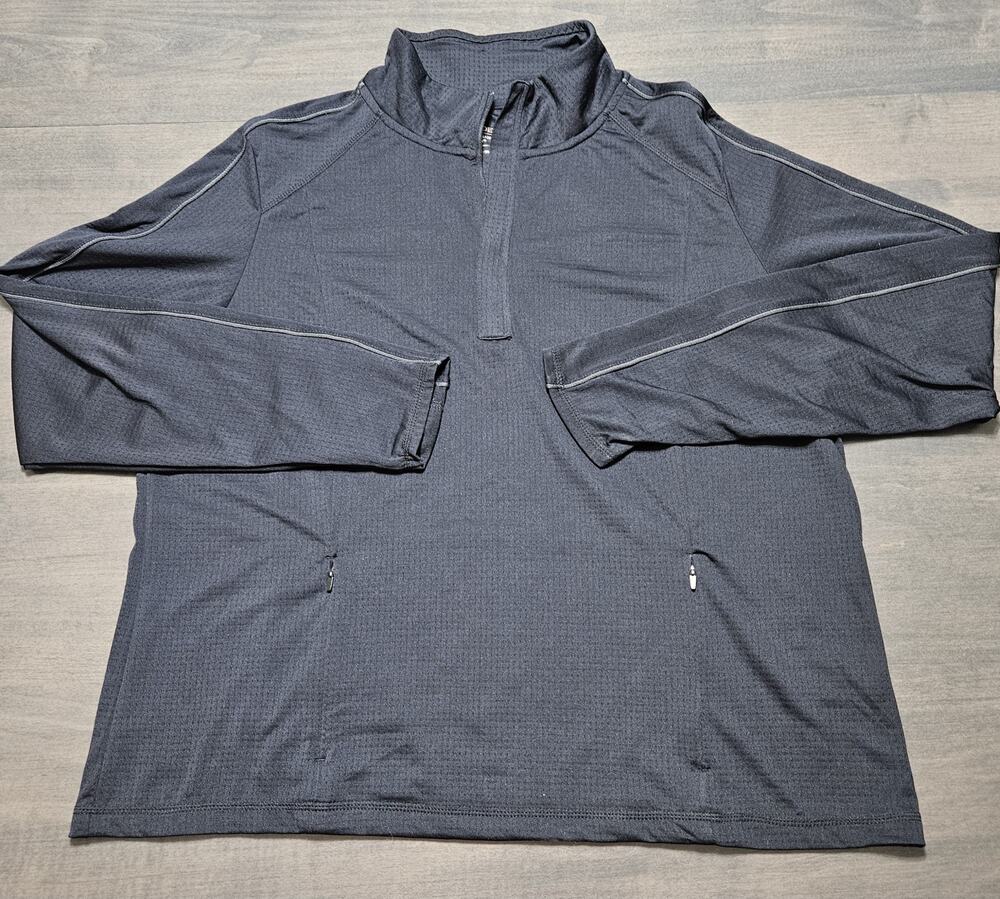 Mondetta Women's Performance Luxury Pullover 1/4-Zip Mock Neck Thumbholes Sz XXL